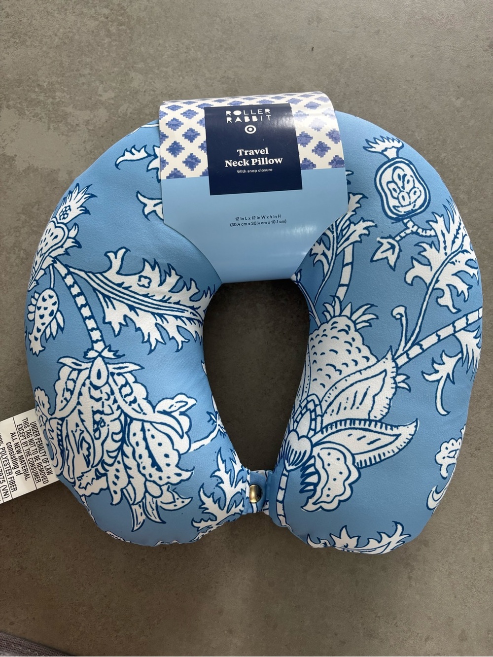 Roller Rabbit for Target Blue and White Floral Travel Neck Pillow